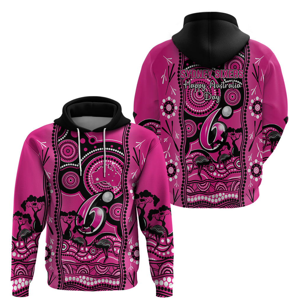 Sydney Sixers Cricket Hoodie Happy Australia Day Aboriginal Art - Vibe Hoodie Shop