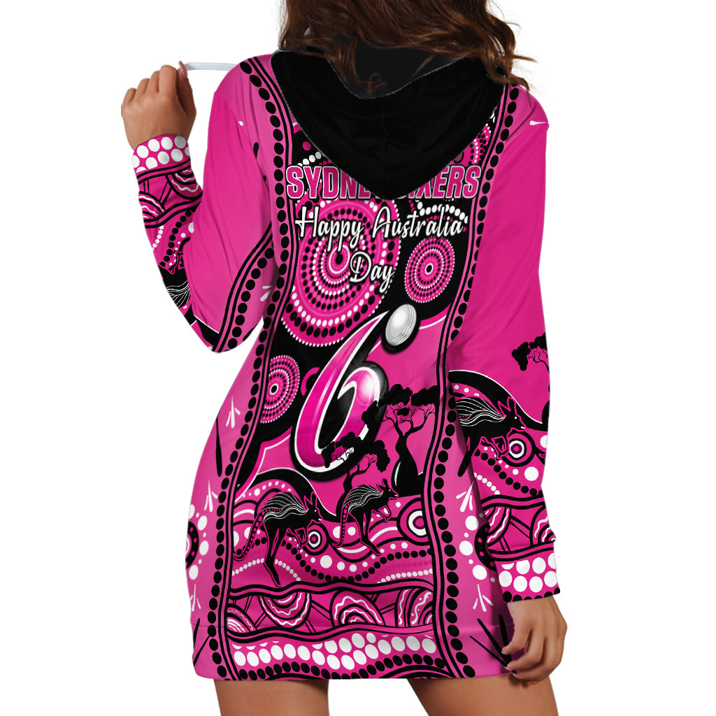 Sydney Sixers Cricket Hoodie Dress Happy Australia Day Aboriginal Art - Vibe Hoodie Shop