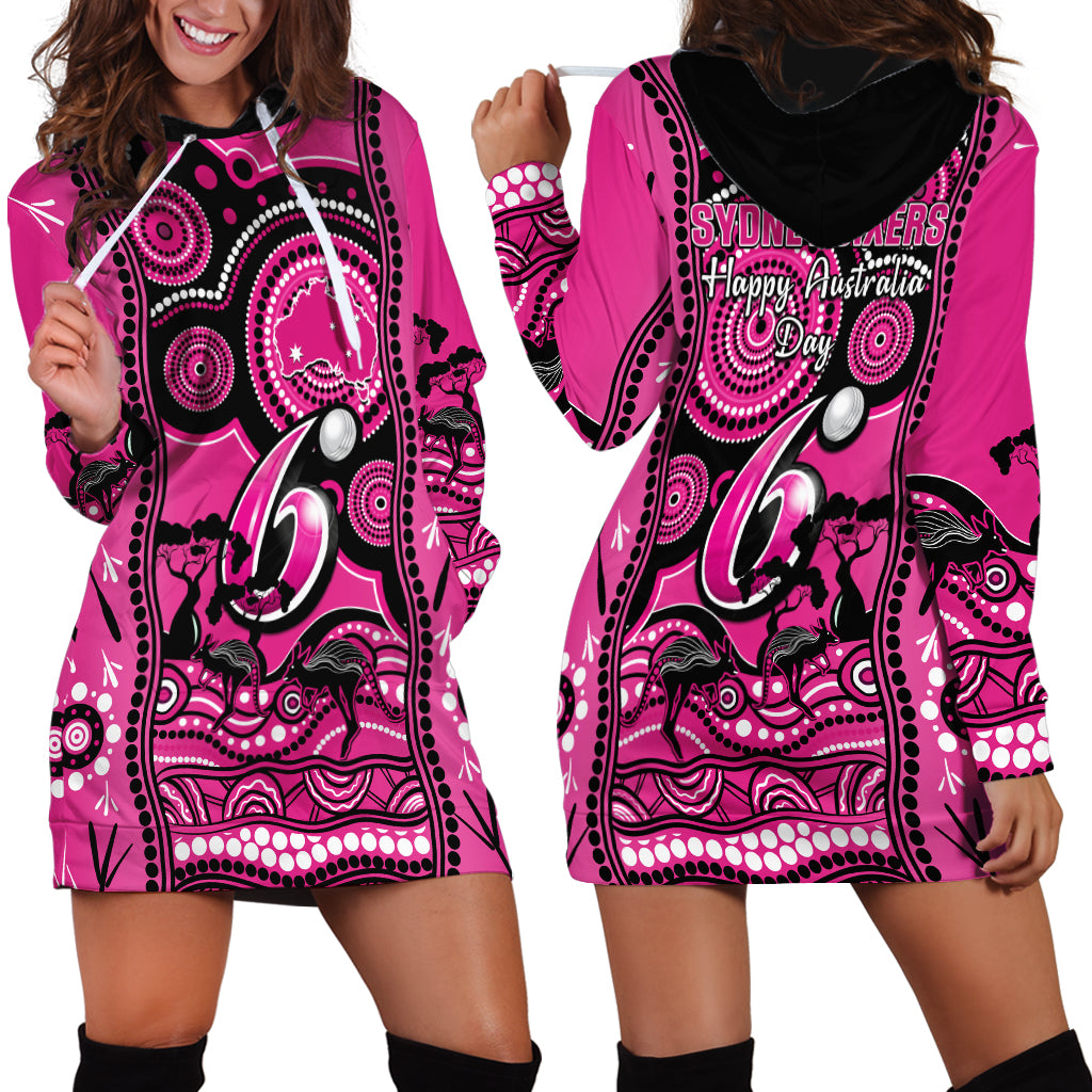 Sydney Sixers Cricket Hoodie Dress Happy Australia Day Aboriginal Art - Vibe Hoodie Shop