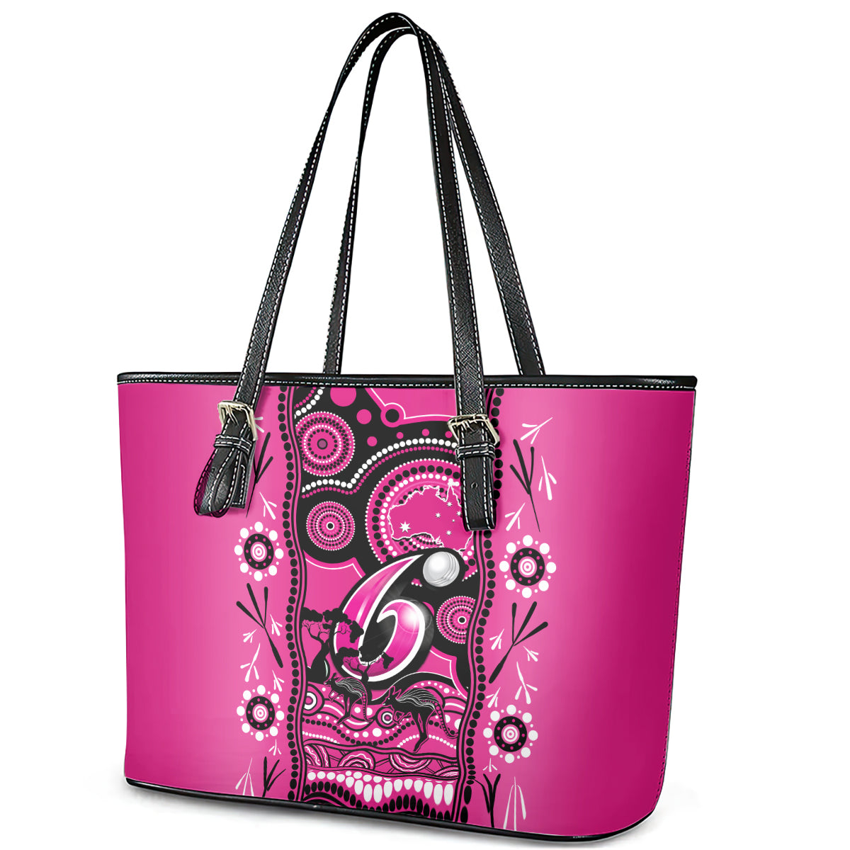 sydney-sixers-cricket-leather-tote-bag-happy-australia-day-aboriginal-art