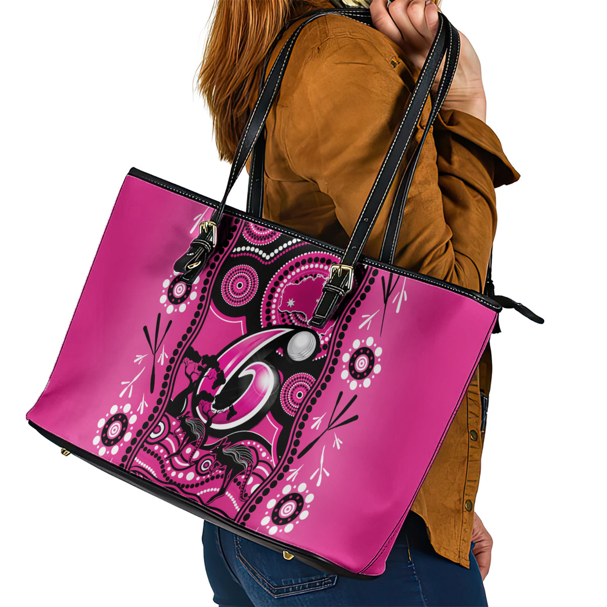 sydney-sixers-cricket-leather-tote-bag-happy-australia-day-aboriginal-art