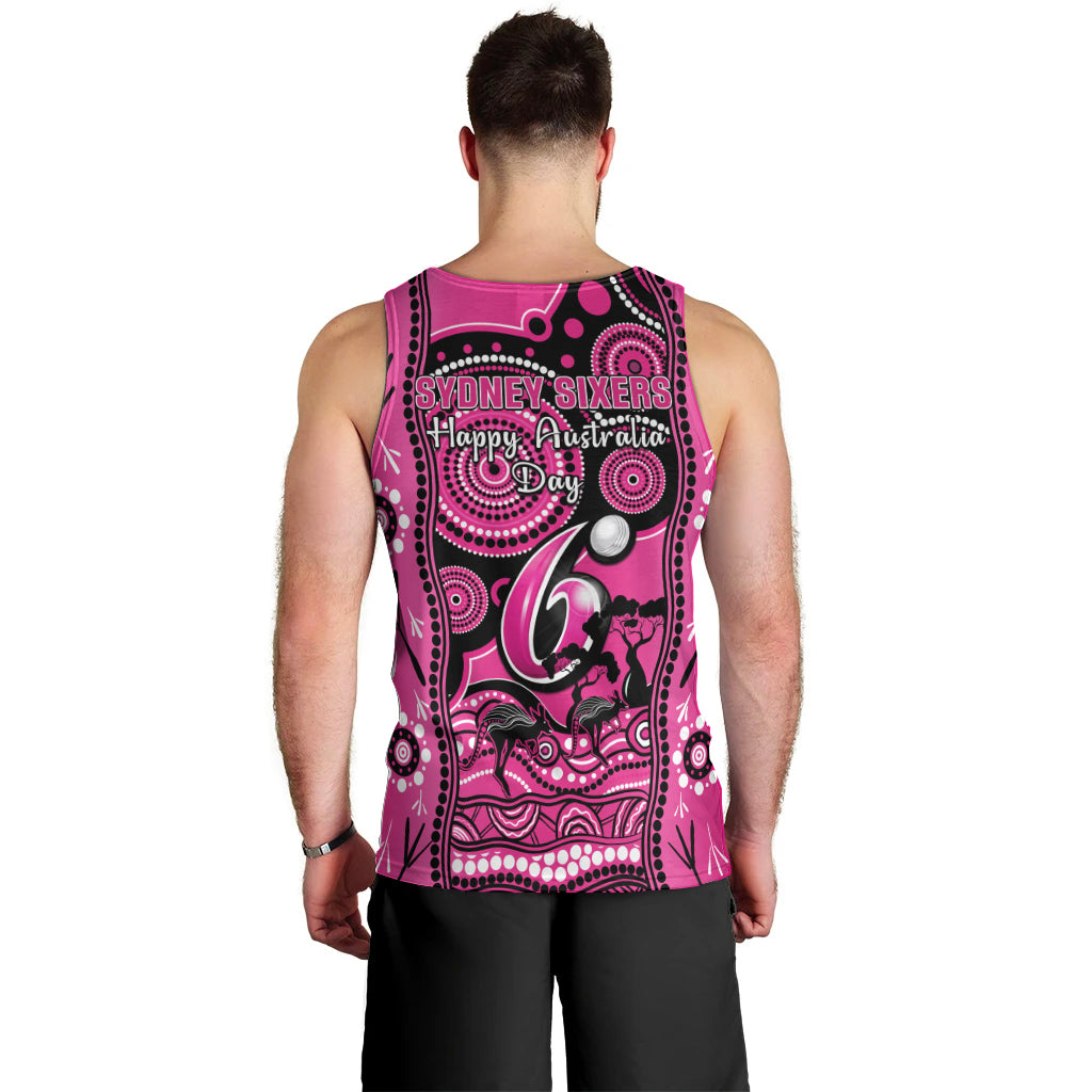 Sydney Sixers Cricket Men Tank Top Happy Australia Day Aboriginal Art - Vibe Hoodie Shop