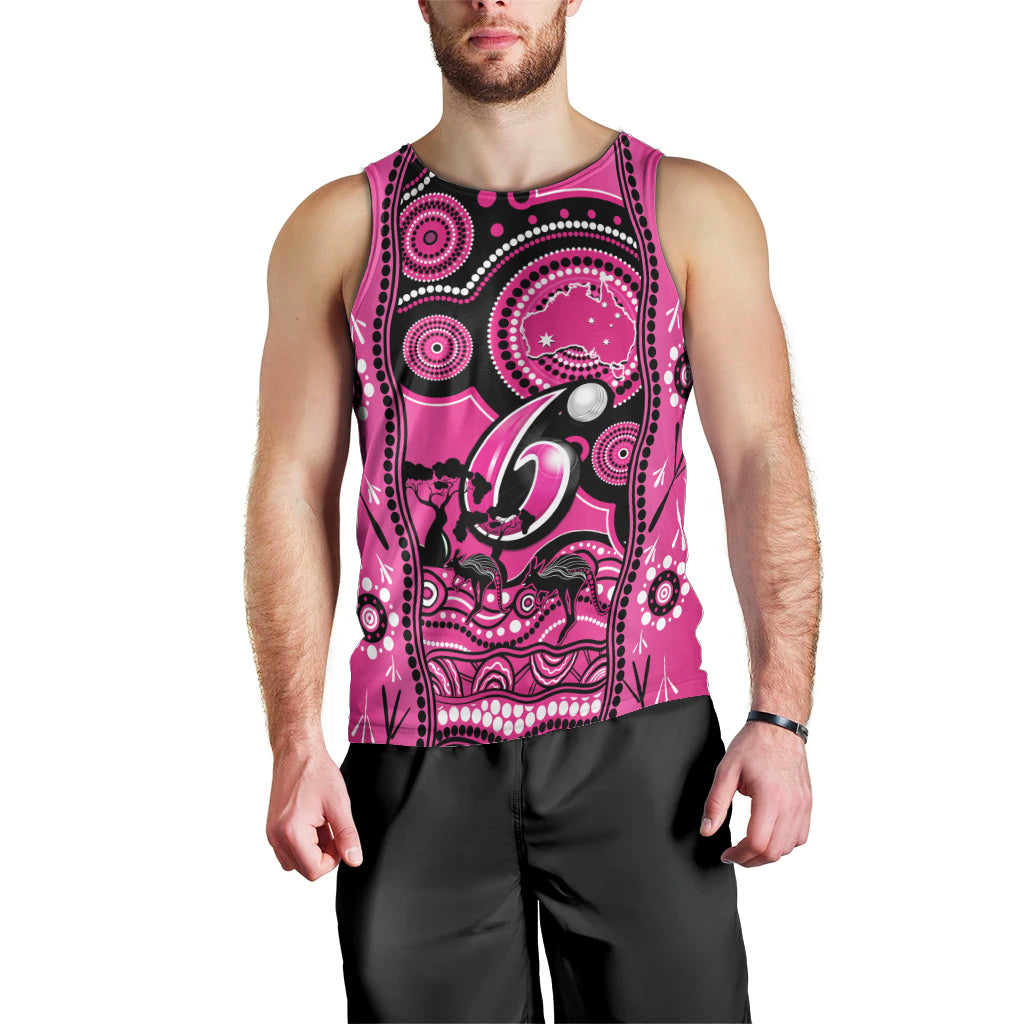 Sydney Sixers Cricket Men Tank Top Happy Australia Day Aboriginal Art - Vibe Hoodie Shop