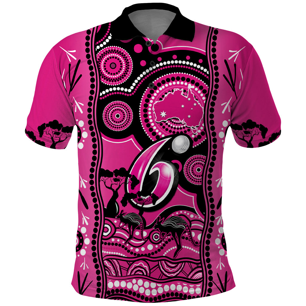 Sydney Sixers Cricket Polo Shirt Happy Australia Day Aboriginal Art - Vibe Hoodie Shop