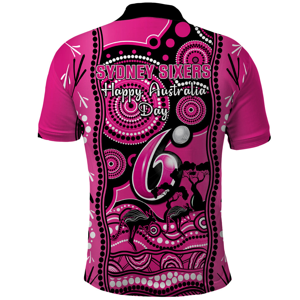 Sydney Sixers Cricket Polo Shirt Happy Australia Day Aboriginal Art - Vibe Hoodie Shop