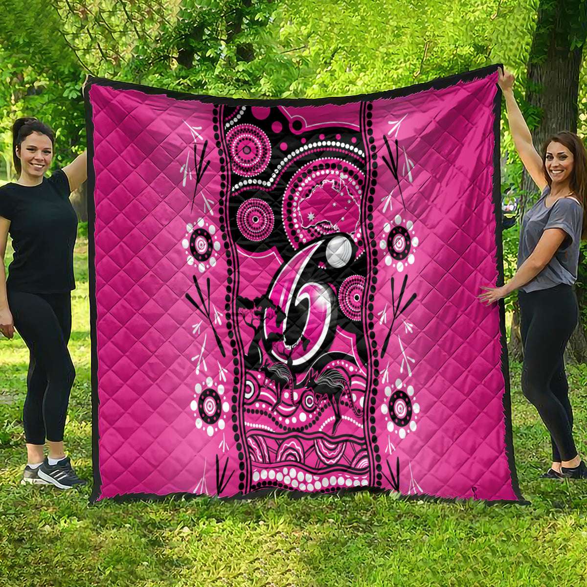 Sydney Sixers Cricket Quilt Happy Australia Day Aboriginal Art - Vibe Hoodie Shop