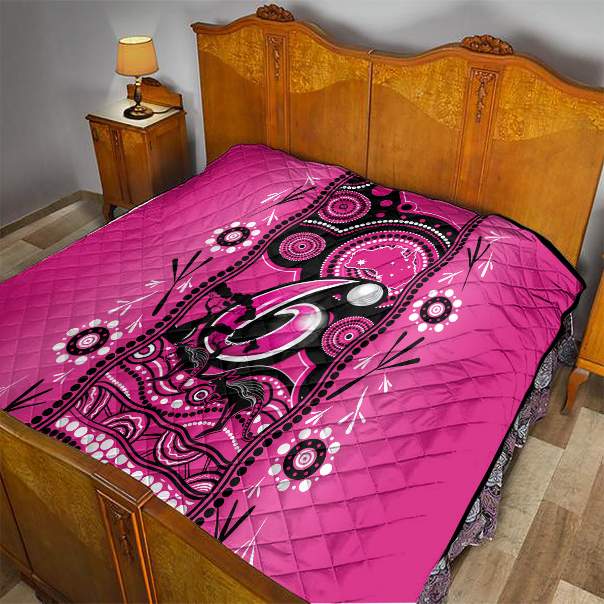 Sydney Sixers Cricket Quilt Happy Australia Day Aboriginal Art - Vibe Hoodie Shop