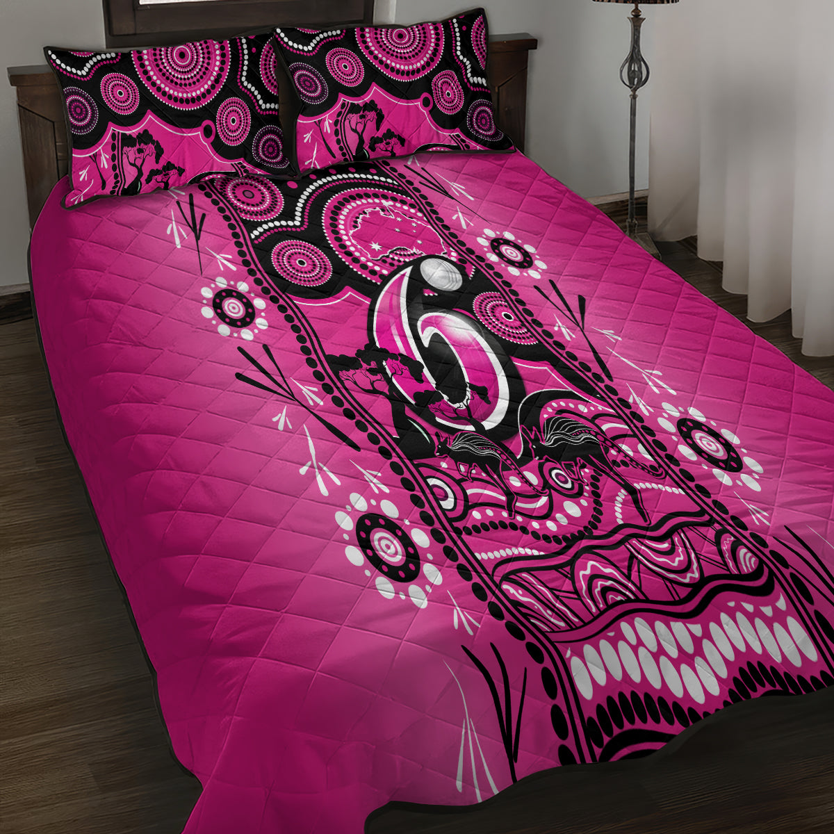 Sydney Sixers Cricket Quilt Bed Set Happy Australia Day Aboriginal Art - Vibe Hoodie Shop