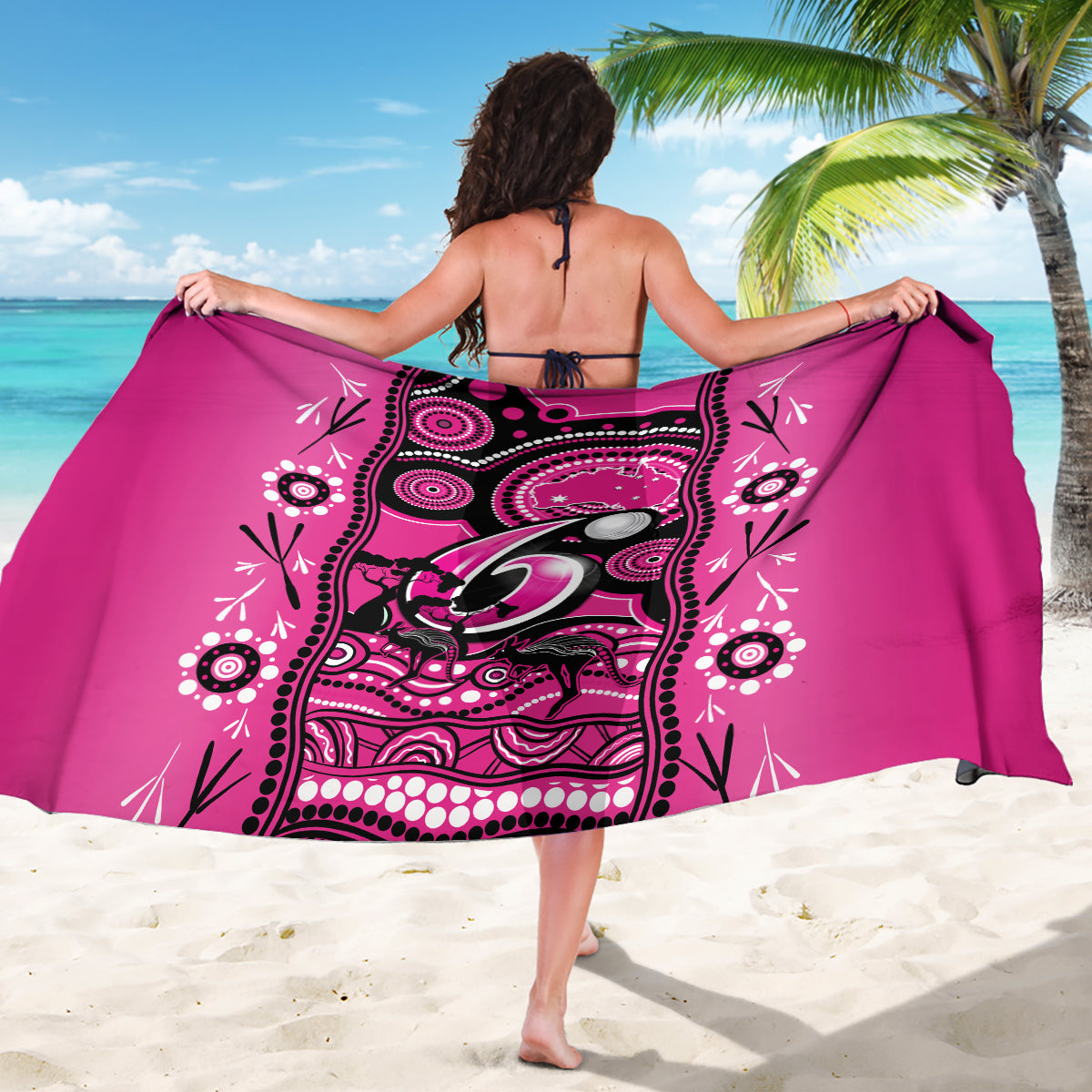 Sydney Sixers Cricket Sarong Happy Australia Day Aboriginal Art - Vibe Hoodie Shop