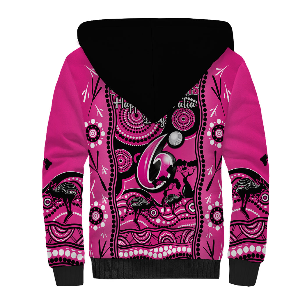 Sydney Sixers Cricket Sherpa Hoodie Happy Australia Day Aboriginal Art - Vibe Hoodie Shop