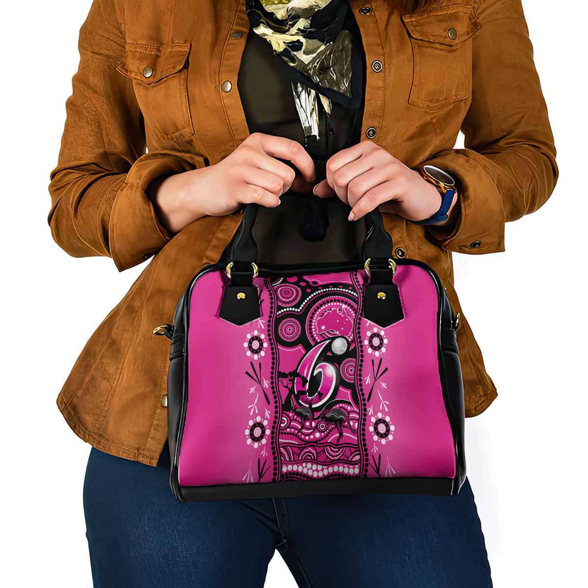 Sydney Sixers Cricket Shoulder Handbag Happy Australia Day Aboriginal Art - Vibe Hoodie Shop