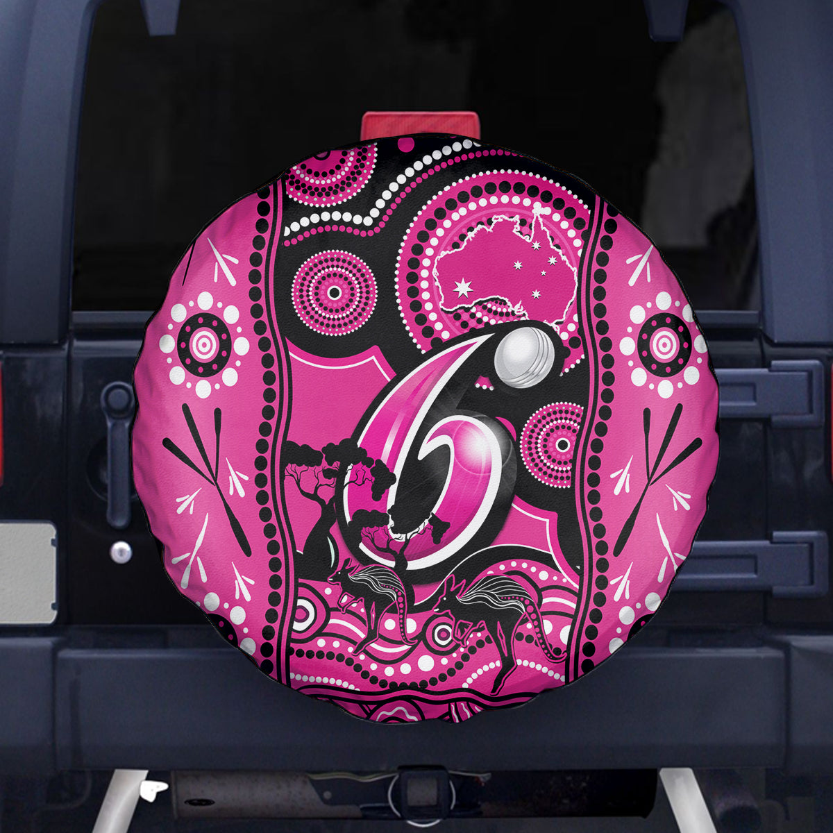 Sydney Sixers Cricket Spare Tire Cover Happy Australia Day Aboriginal Art - Vibe Hoodie Shop