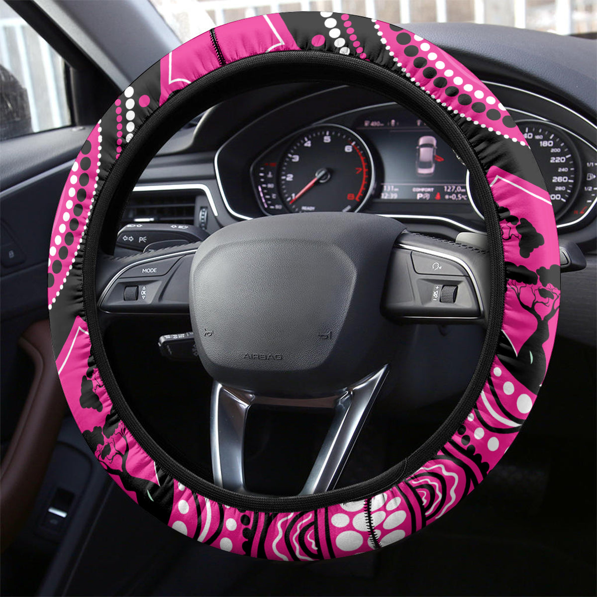 Sydney Sixers Cricket Steering Wheel Cover Happy Australia Day Aboriginal Art