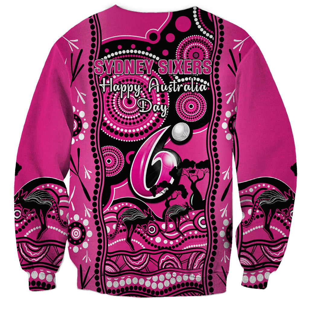 Sydney Sixers Cricket Sweatshirt Happy Australia Day Aboriginal Art - Vibe Hoodie Shop