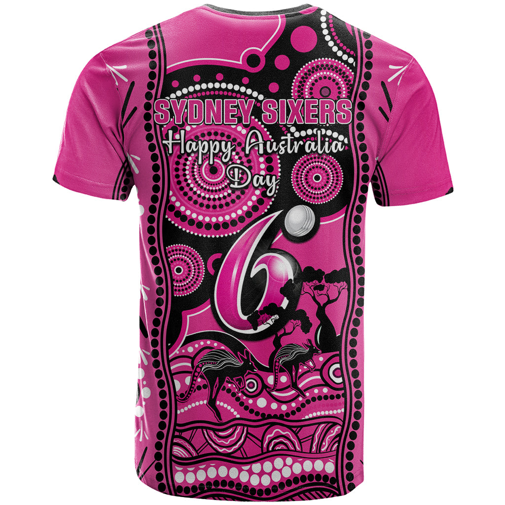 Sydney Sixers Cricket T Shirt Happy Australia Day Aboriginal Art - Vibe Hoodie Shop