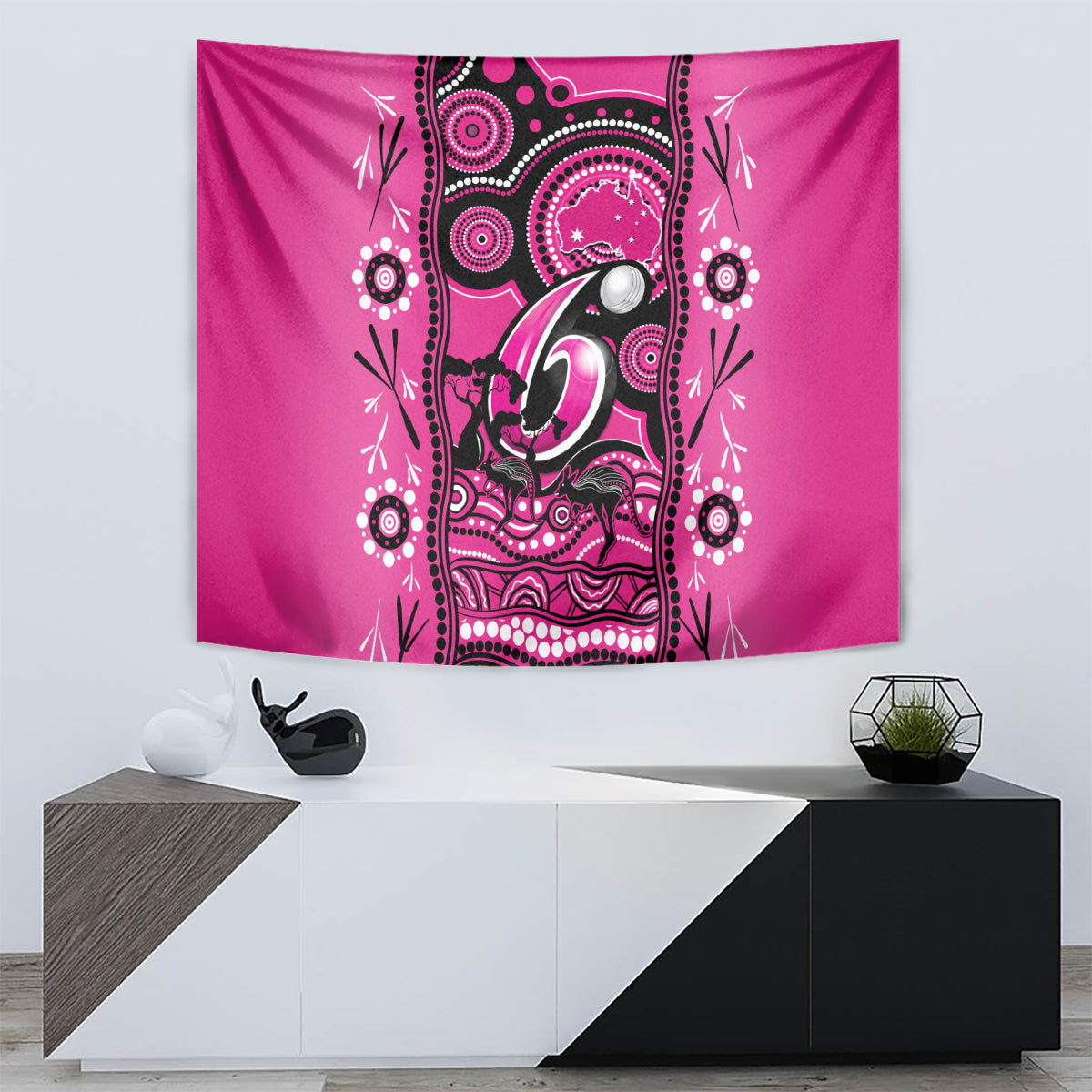 Sydney Sixers Cricket Tapestry Happy Australia Day Aboriginal Art - Vibe Hoodie Shop