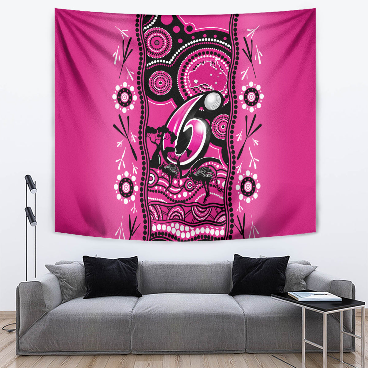 Sydney Sixers Cricket Tapestry Happy Australia Day Aboriginal Art - Vibe Hoodie Shop