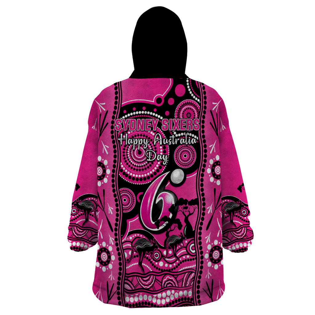 Sydney Sixers Cricket Wearable Blanket Hoodie Happy Australia Day Aboriginal Art - Vibe Hoodie Shop