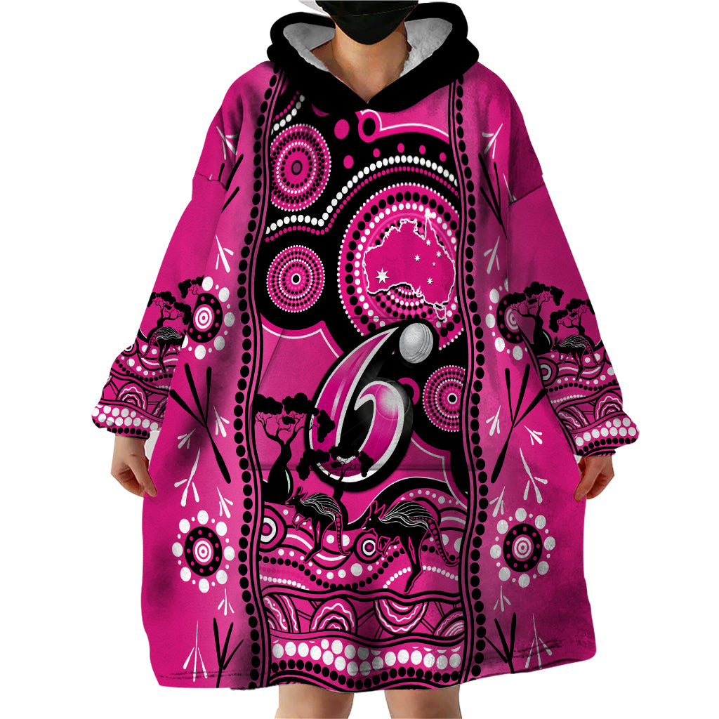 Sydney Sixers Cricket Wearable Blanket Hoodie Happy Australia Day Aboriginal Art - Vibe Hoodie Shop