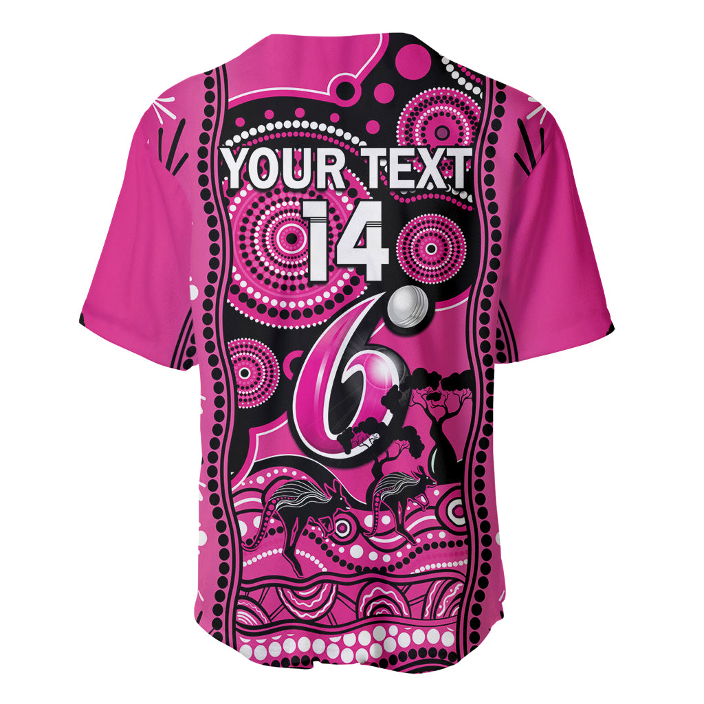 Custom Sydney Sixers Cricket Baseball Jersey Happy Australia Day Aboriginal Art - Vibe Hoodie Shop