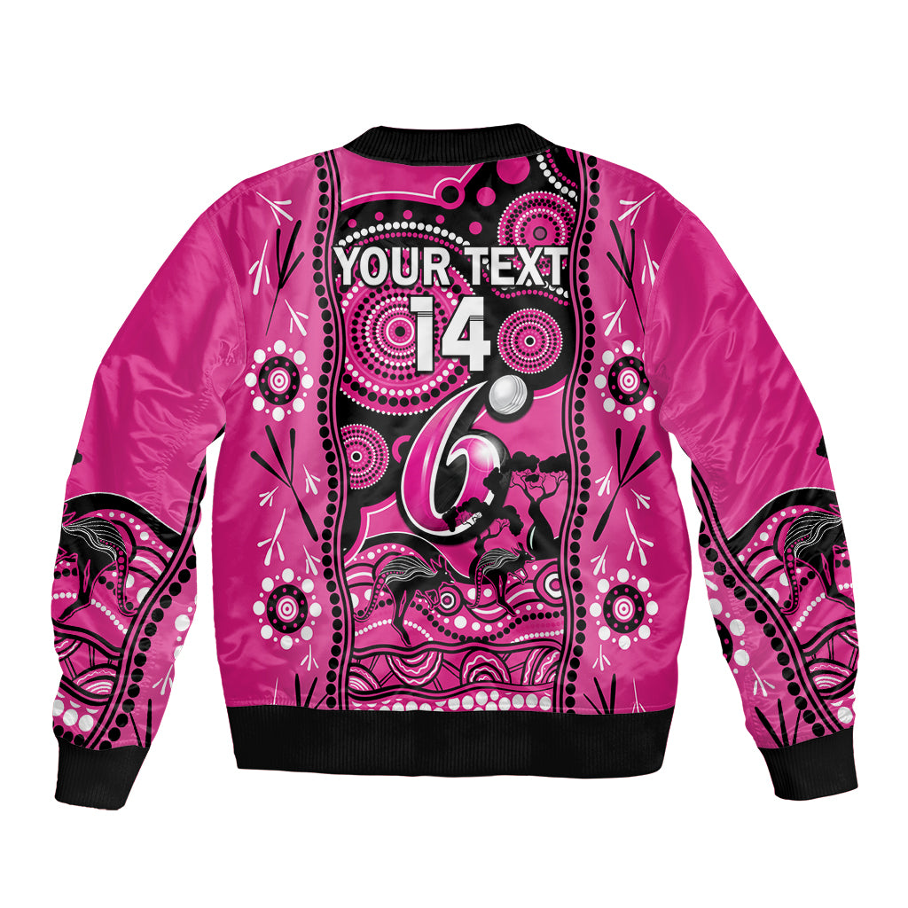 Custom Sydney Sixers Cricket Bomber Jacket Happy Australia Day Aboriginal Art - Vibe Hoodie Shop