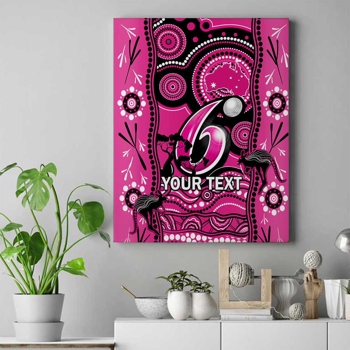 custom-sydney-sixers-cricket-canvas-wall-art-happy-australia-day-aboriginal-art