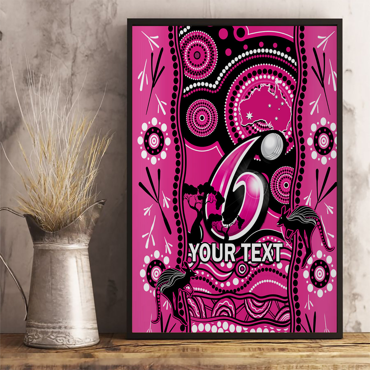 custom-sydney-sixers-cricket-canvas-wall-art-happy-australia-day-aboriginal-art