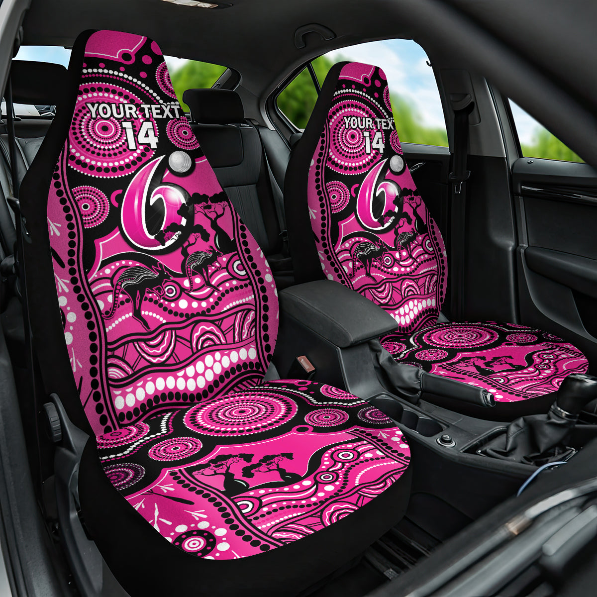 Custom Sydney Sixers Cricket Car Seat Cover Happy Australia Day Aboriginal Art - Vibe Hoodie Shop