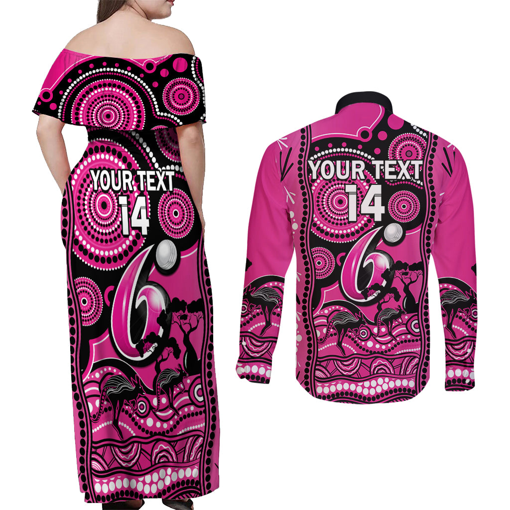 custom-sydney-sixers-cricket-couples-matching-off-shoulder-maxi-dress-and-long-sleeve-button-shirt-happy-australia-day-aboriginal-art