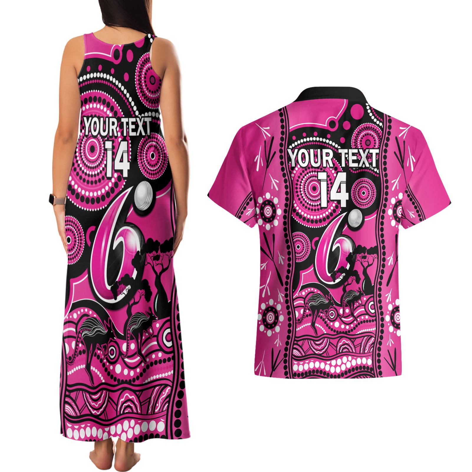 custom-sydney-sixers-cricket-couples-matching-tank-maxi-dress-and-hawaiian-shirt-happy-australia-day-aboriginal-art