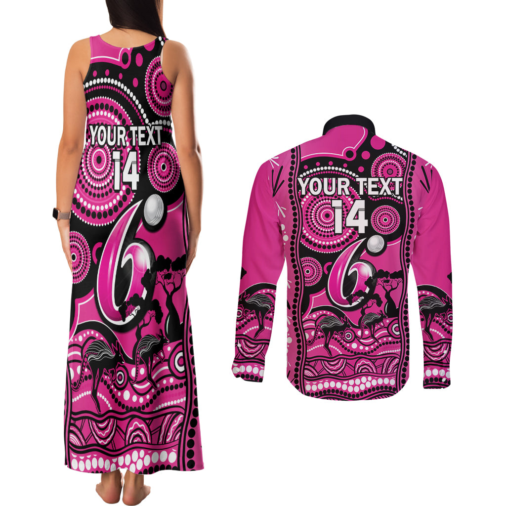 custom-sydney-sixers-cricket-couples-matching-tank-maxi-dress-and-long-sleeve-button-shirt-happy-australia-day-aboriginal-art