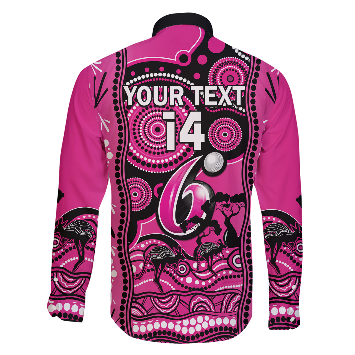 custom-sydney-sixers-cricket-family-matching-long-sleeve-bodycon-dress-and-hawaiian-shirt-happy-australia-day-aboriginal-art