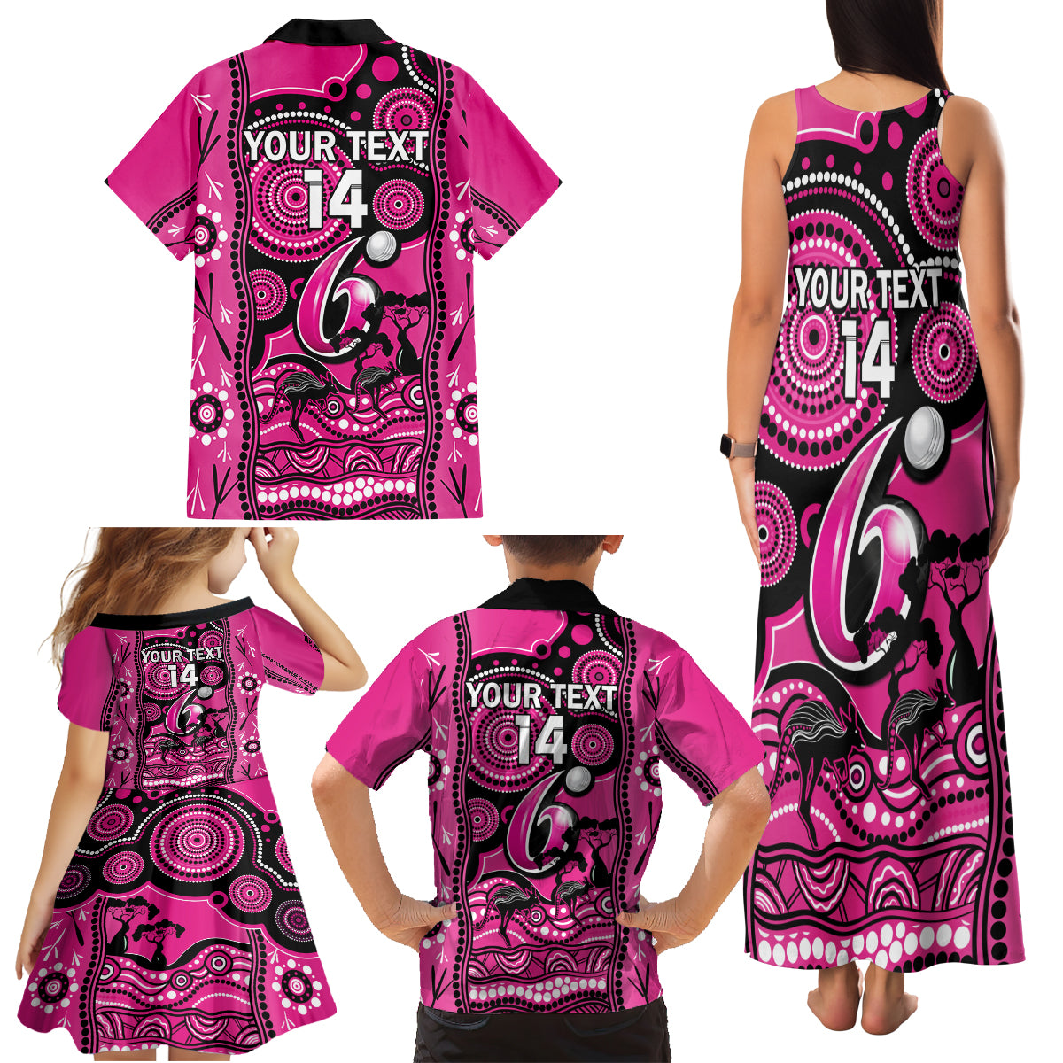 custom-sydney-sixers-cricket-family-matching-tank-maxi-dress-and-hawaiian-shirt-happy-australia-day-aboriginal-art