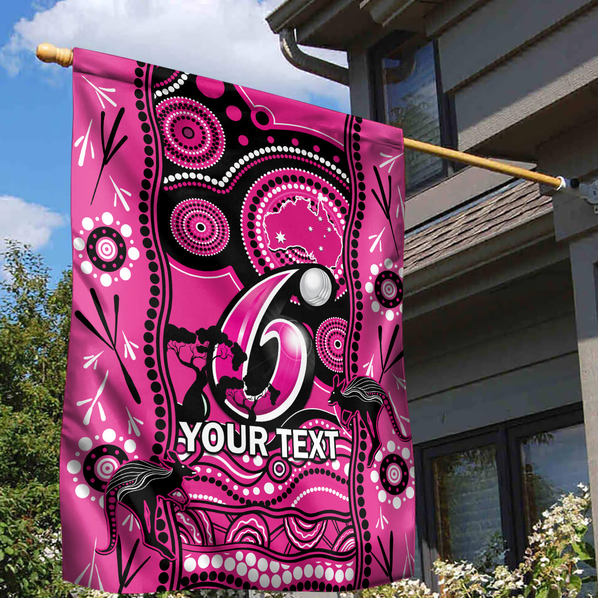 Custom Sydney Sixers Cricket Garden Flag Happy Australia Day Aboriginal Art - Vibe Hoodie Shop