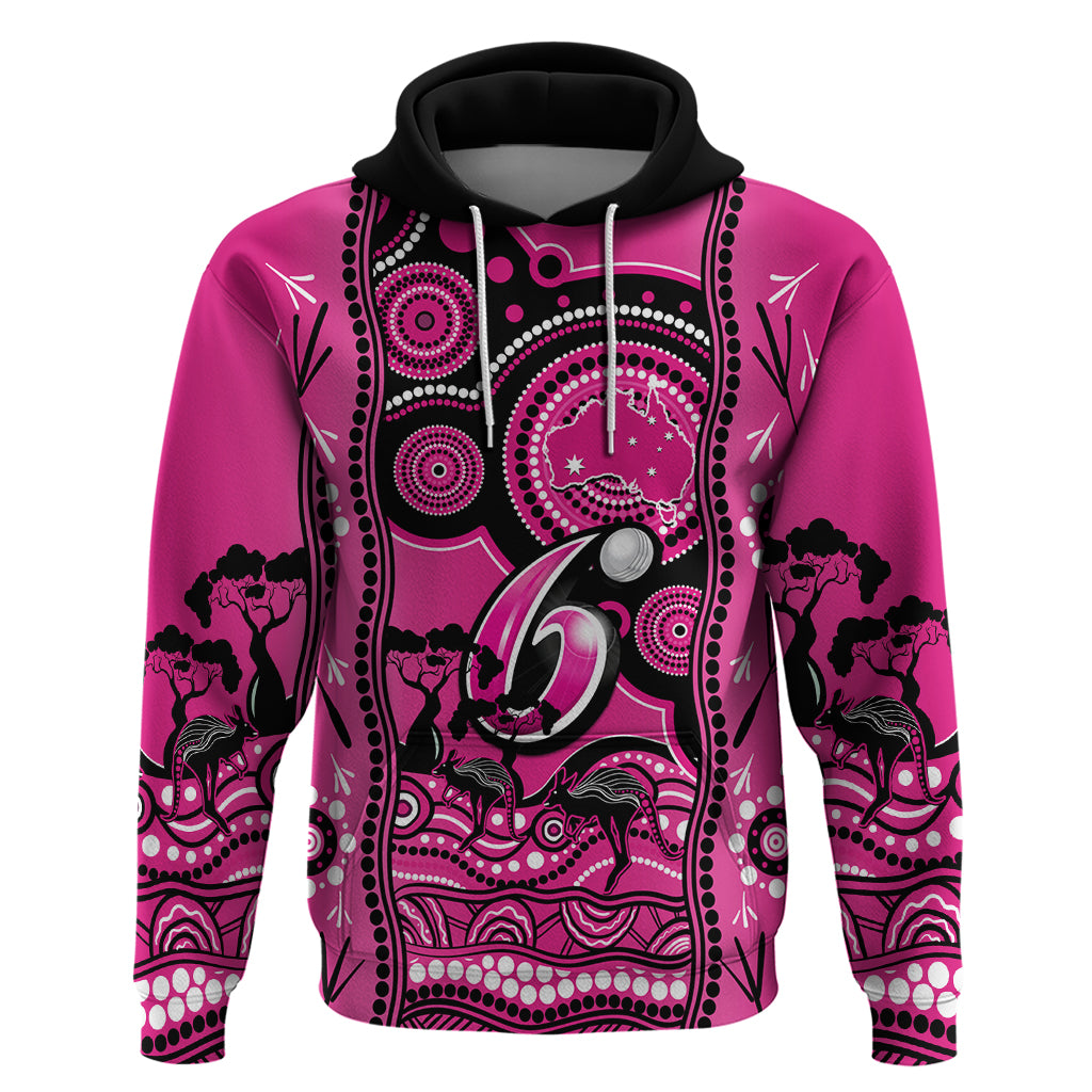 Custom Sydney Sixers Cricket Hoodie Happy Australia Day Aboriginal Art - Vibe Hoodie Shop