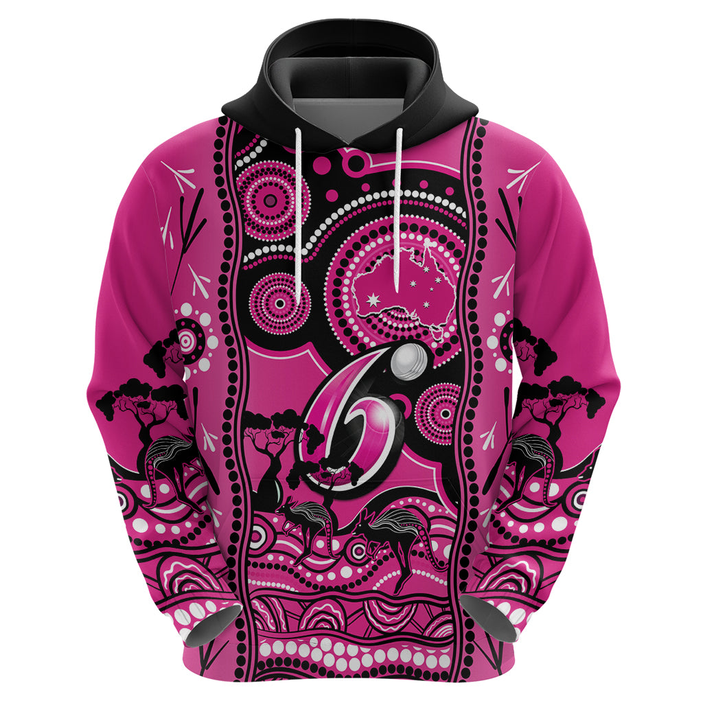 Custom Sydney Sixers Cricket Hoodie Happy Australia Day Aboriginal Art - Vibe Hoodie Shop