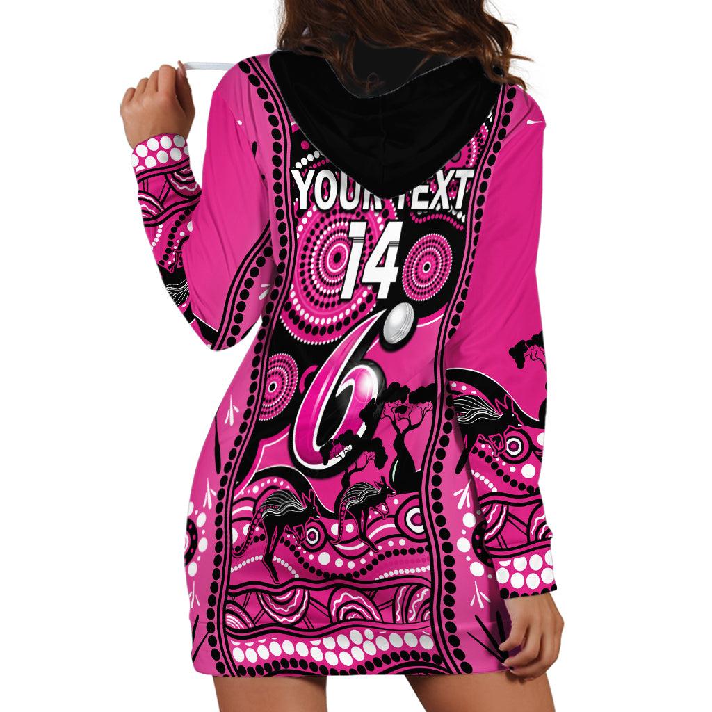 Custom Sydney Sixers Cricket Hoodie Dress Happy Australia Day Aboriginal Art - Vibe Hoodie Shop