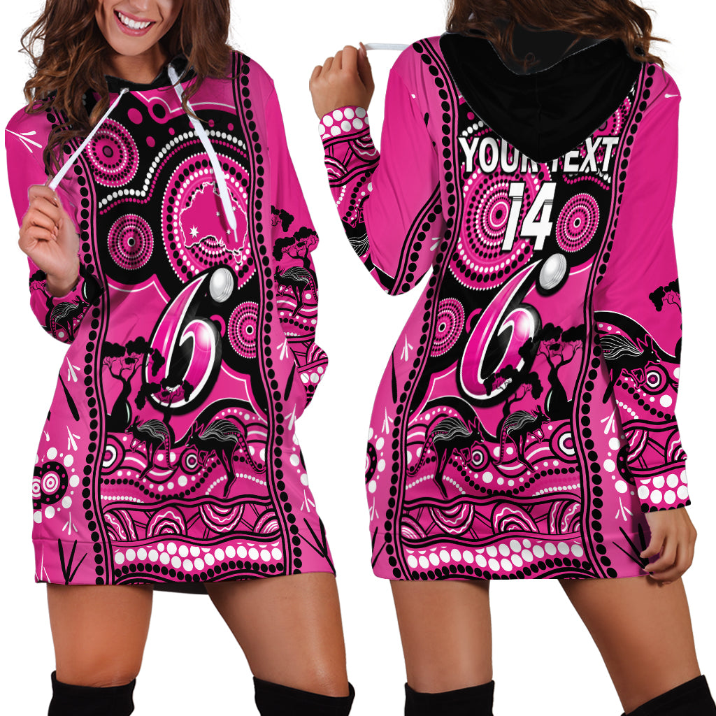 Custom Sydney Sixers Cricket Hoodie Dress Happy Australia Day Aboriginal Art - Vibe Hoodie Shop