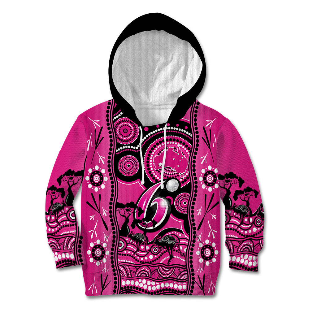 Custom Sydney Sixers Cricket Kid Hoodie Happy Australia Day Aboriginal Art - Vibe Hoodie Shop