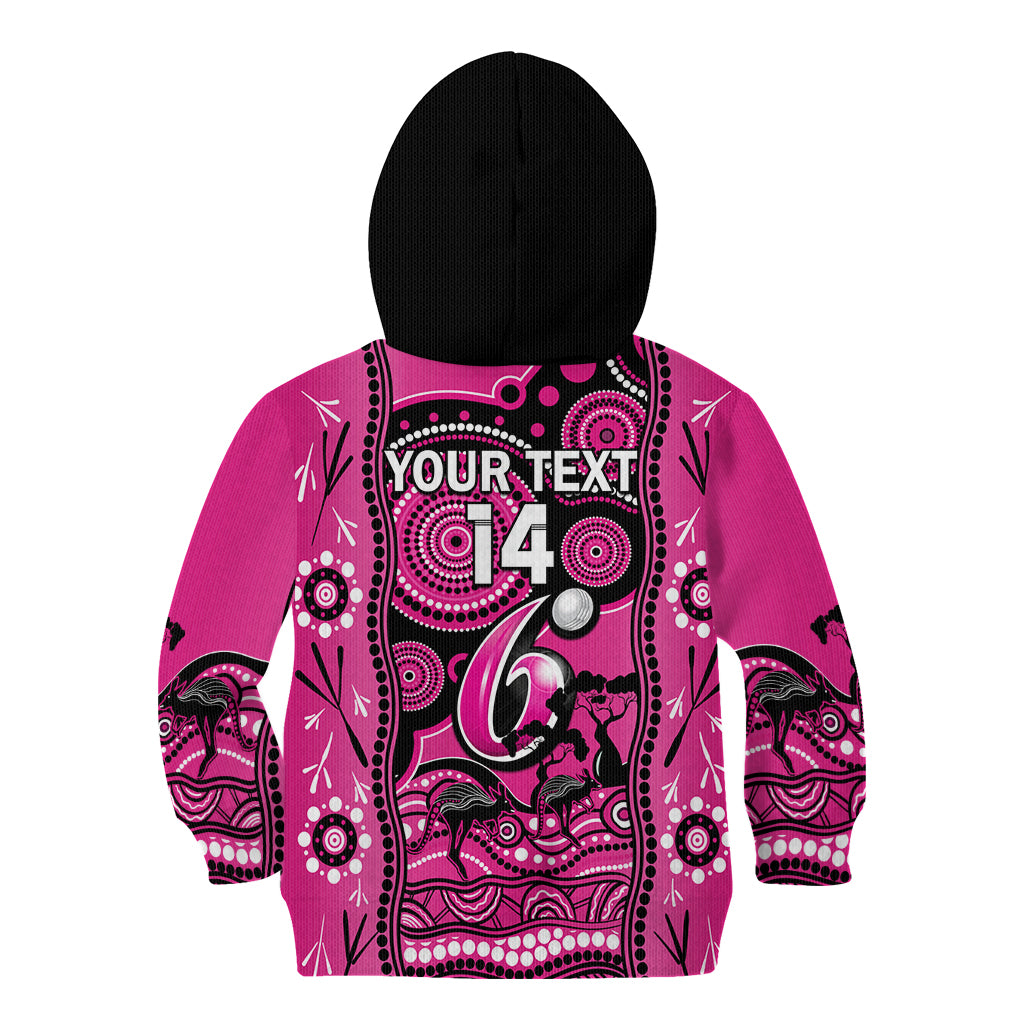 Custom Sydney Sixers Cricket Kid Hoodie Happy Australia Day Aboriginal Art - Vibe Hoodie Shop