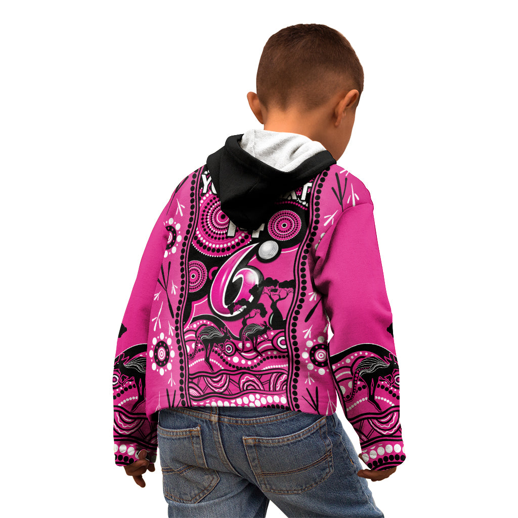 Custom Sydney Sixers Cricket Kid Hoodie Happy Australia Day Aboriginal Art - Vibe Hoodie Shop