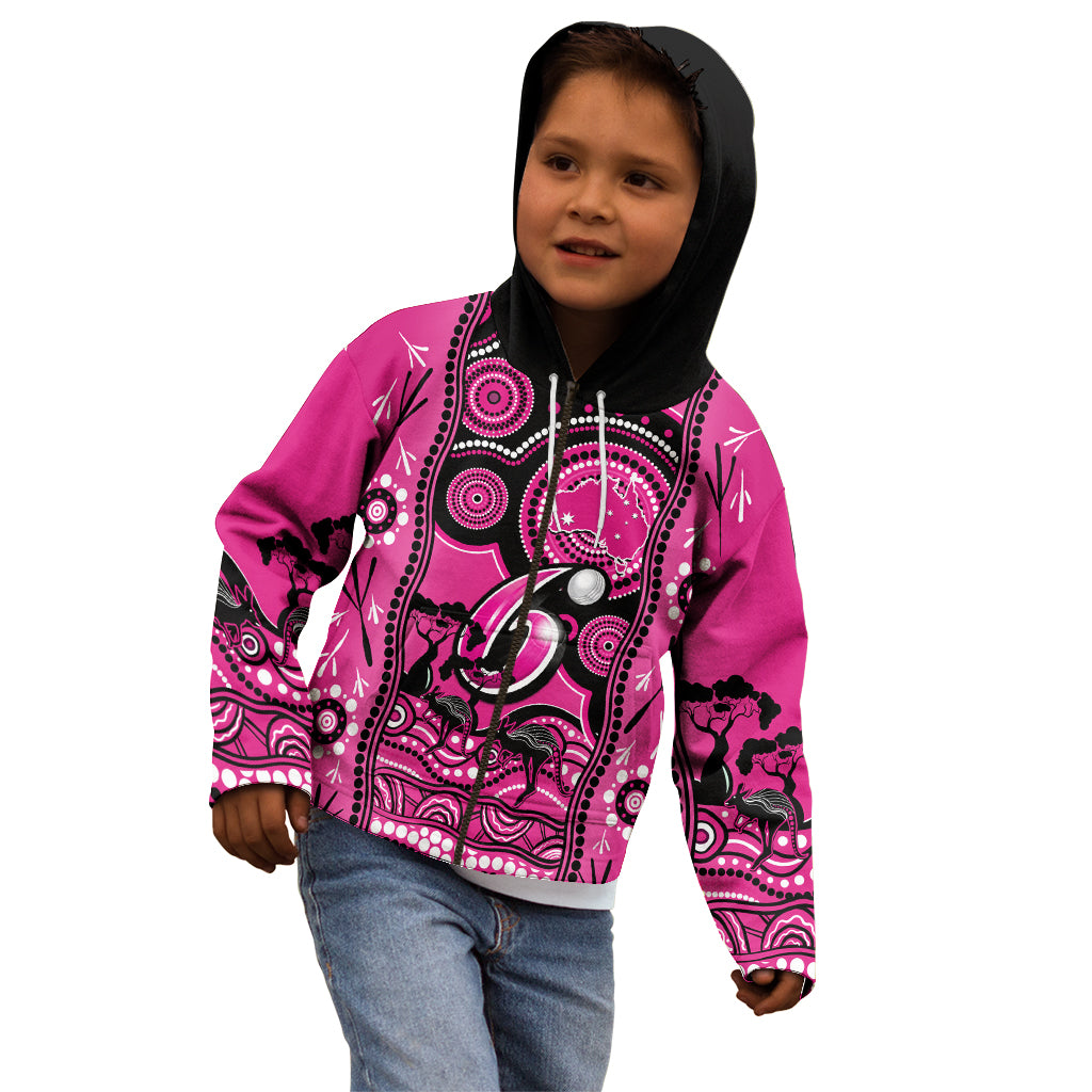 Custom Sydney Sixers Cricket Kid Hoodie Happy Australia Day Aboriginal Art - Vibe Hoodie Shop