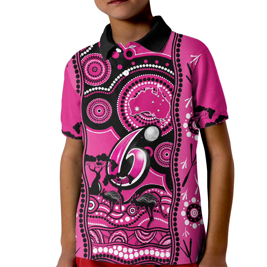 Custom Sydney Sixers Cricket Kid Polo Shirt Happy Australia Day Aboriginal Art - Vibe Hoodie Shop