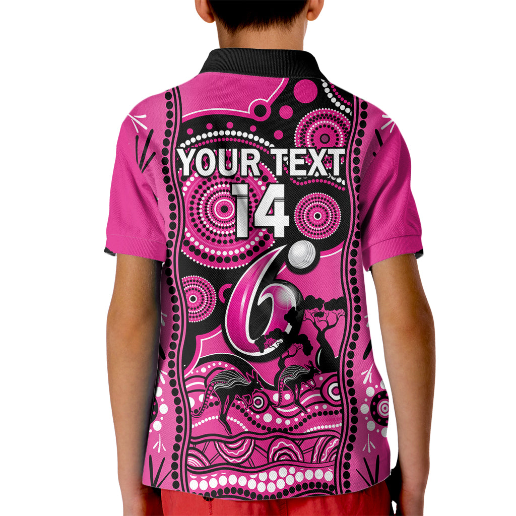 Custom Sydney Sixers Cricket Kid Polo Shirt Happy Australia Day Aboriginal Art - Vibe Hoodie Shop