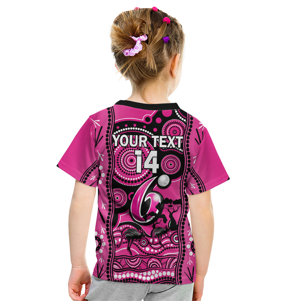 Custom Sydney Sixers Cricket Kid T Shirt Happy Australia Day Aboriginal Art - Vibe Hoodie Shop