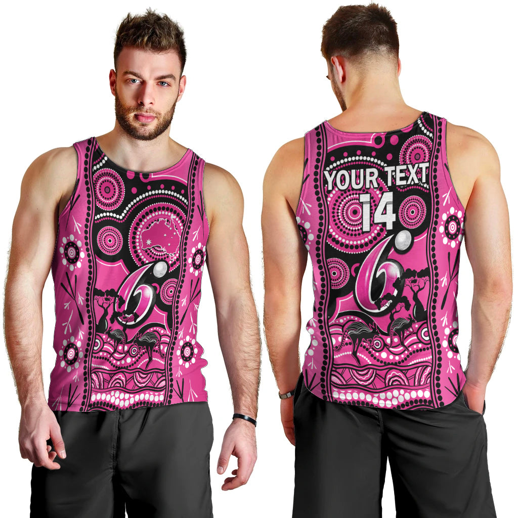 Custom Sydney Sixers Cricket Men Tank Top Happy Australia Day Aboriginal Art - Vibe Hoodie Shop