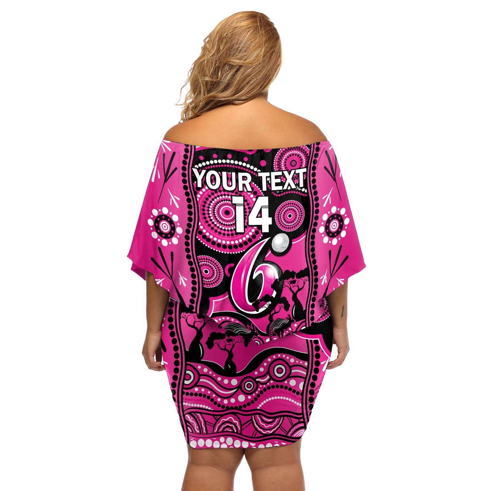 custom-sydney-sixers-cricket-off-shoulder-short-dress-happy-australia-day-aboriginal-art