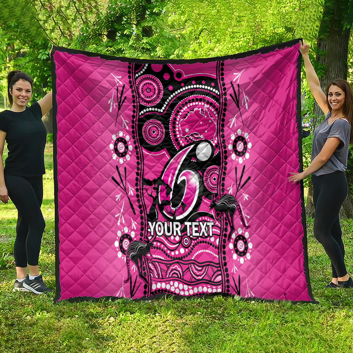 Custom Sydney Sixers Cricket Quilt Happy Australia Day Aboriginal Art - Vibe Hoodie Shop