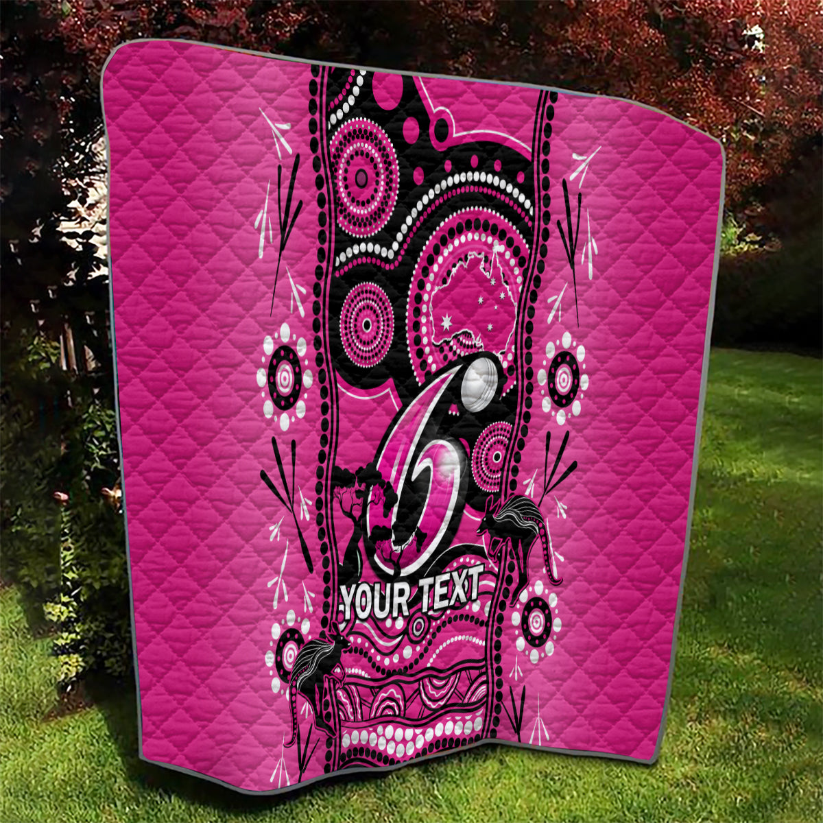 Custom Sydney Sixers Cricket Quilt Happy Australia Day Aboriginal Art - Vibe Hoodie Shop