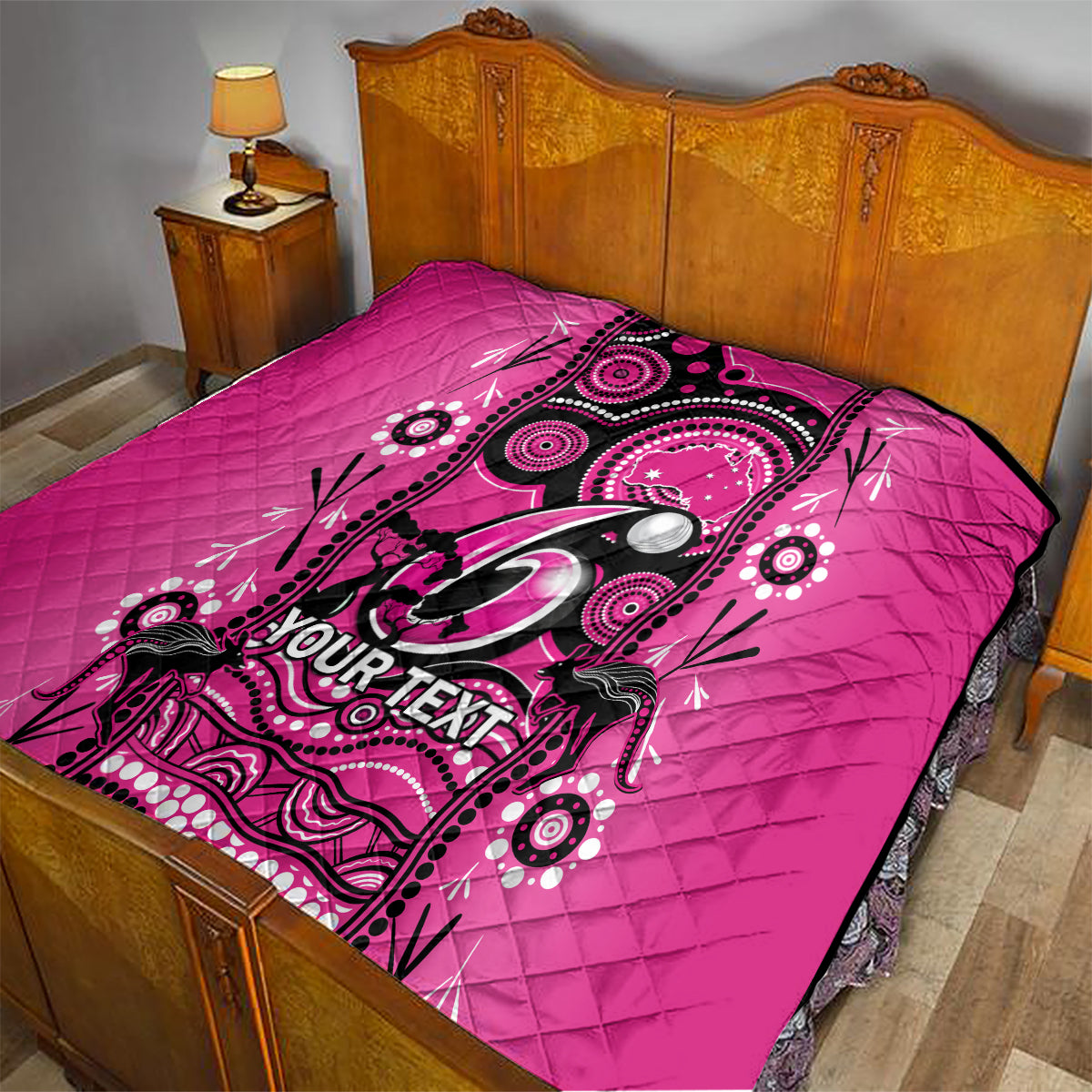 Custom Sydney Sixers Cricket Quilt Happy Australia Day Aboriginal Art - Vibe Hoodie Shop